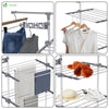 VOUNOT Clothes Drying Rack, Rolling 3-Tier Laundry Hanger - VOUNOTUK
