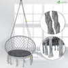 VOUNOT Swing Chair with Round Seat Cushion, Macrame Hammock Hanging Chair for Indoor, Outdoor, Grey - VOUNOTUK