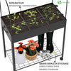 VOUNOT Raised Garden Bed, Mobile Metal Planter with Wheels and Bottom Shelf for Vegetables, Plants and Flowers - VOUNOTUK