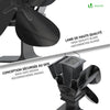 VOUNOT 4 Blade Log Burner Fan Stove Fan for Wood Burning, Eco Heat Powered Fireplace Fan - VOUNOTUK