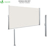 VOUNOT 1.4 x 3 m Side Awning Retractable, Privacy Screen for Patio, Garden, Balcony, Terrace, Beige - VOUNOTUK