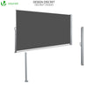 VOUNOT 1.4 x 3 m Side Awning Retractable, Privacy Screen for Patio, Garden, Balcony, Terrace, Grey.