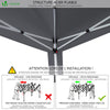 VOUNOT 3m x 3m Pop Up Gazebo with Sides & 4 Weight Bags & Carry Bag, Grey - VOUNOTUK