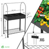 VOUNOT Raised Garden Bed, Mobile Metal Planter with Wheels and Bottom Shelf for Vegetables, Plants and Flowers - VOUNOTUK