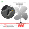 VOUNOT 4 Blade Log Burner Fan Stove Fan for Wood Burning, Eco Heat Powered Fireplace Fan - VOUNOTUK