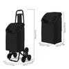 VOUNOT 6 Wheels Stair Climbing Shopping Trolley, 32L Black.