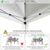VOUNOT 3m x 3m Pop Up Gazebo with Sides & 4 Weight Bags & Carry Bag, White - VOUNOTUK
