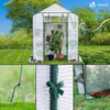 VOUNOT Walk In Greenhouse with Shelves, Roll up Zip Panel Door Garden Plastic Polytunnels Grow House, White 143x73x195cm - VOUNOTUK
