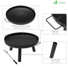 VOUNOT Fire Pit for Garden Patio Heater Charcoal Log Wood Burner Fire Bowl ⌀60cm - VOUNOTUK