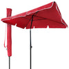 VOUNOT Garden Parasol, Tilt Balcony Umbrella, Sun Shade for Outdoor, Garden, Balcony, Patio, Beach, 2 x 1.25m, with Cover,Red.