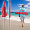 VOUNOT Garden Parasol, Tilt Balcony Umbrella, Sun Shade for Outdoor, Garden, Balcony, Patio, Beach, 2 x 1.25m, with Cover,Red.