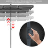 VOUNOT Garden Parasol, Tilt Balcony Umbrella, Sun Shade for Outdoor, Garden, Balcony, Patio, Beach, 2 x 1.25m, with Cover,Grey.