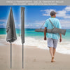 VOUNOT Garden Parasol, Tilt Balcony Umbrella, Sun Shade for Outdoor, Garden, Balcony, Patio, Beach, 2 x 1.25m, with Cover,Grey.