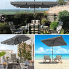VOUNOT Garden Parasol, Tilt Balcony Umbrella, Sun Shade for Outdoor, Garden, Balcony, Patio, Beach, 2 x 1.25m, with Cover,Grey.