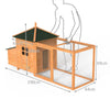 VOUNOT Chicken Coop and Run, Wooden Hen House with Nest Box 190 x 100 x 55cm.