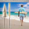 VOUNOT Garden Parasol, Tilt Balcony Umbrella, Sun Shade for Outdoor, Garden, Balcony, Patio, Beach, 2 x 1.25m, with Cover,Beige.