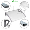 VOUNOT 120x80cm Front Door Canopy Porch Outdoor Awning, Rain Shelter, Grey - VOUNOTUK