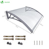 VOUNOT 120x80cm Front Door Canopy Porch Outdoor Awning, Rain Shelter, Grey.