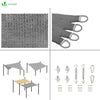VOUNOT HDEP Sun Shade Sail Rectangle with Fixing Kits, 3x5m, Grey.